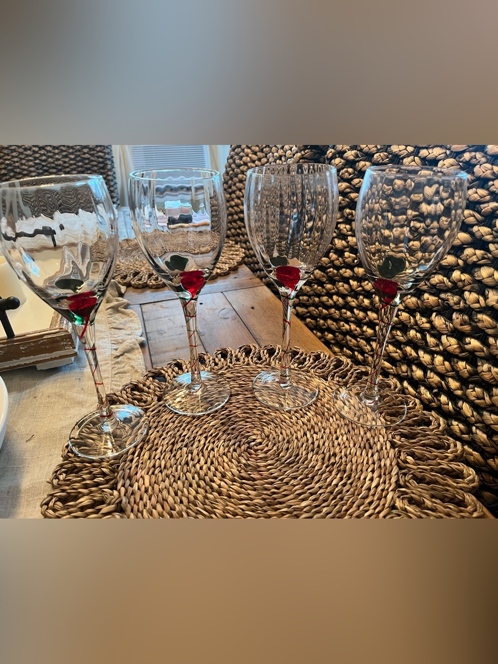 Pier 1  holiday wine glasses